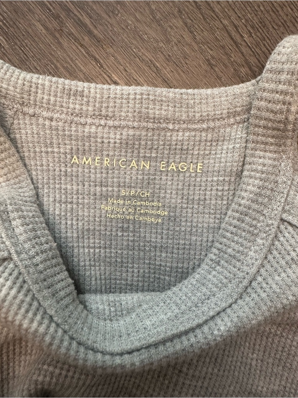 NWOT AMERICAN EAGLE OUTFITTERS GREY RIBBED THONG BODYSUIT - Size Small SKU:228 - Picture 3 of 4